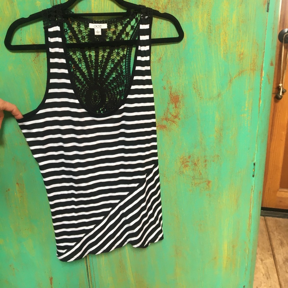 Pretty Cache  black and white striped shirt